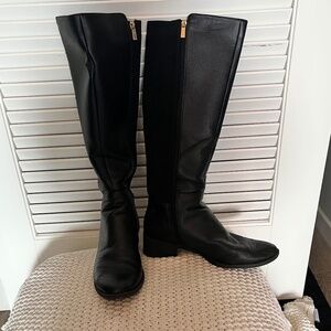 knee length leather riding boots